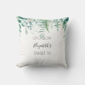 甘い16 eucalyptus緑の名前エレガント クッション (正面)