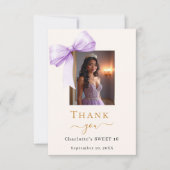 甘い16 photo bow lavender cream サンキューカード (正面)