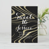 甘い16 | Quince大理石リキッドフェイク金ゴールド 招待状 (スタンド正面)