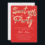 甘い16thインスタントダウンロードレッド金ゴールド紙吹雪 招待状<br><div class="desc">あなたもしは美しく、上品な甘い16thを計画し、これは私の提案のためにあなた飾に繊細な書道この単に招待カーモダンドを持つ日、Nr 1!フィレンツェK</div>
