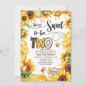 甘い2つのフローラ2番目の誕生日招待状 招待状 (正面)