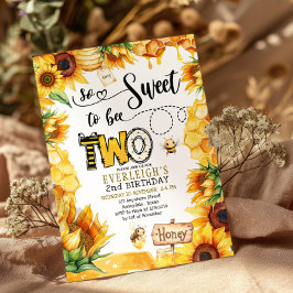 甘い2つのフローラ2番目の誕生日招待状 招待状