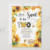 甘い2つのフローラ2番目の誕生日招待状 招待状 (正面)