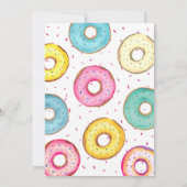 甘い2水色可愛いドーナツ2回目の誕生日 招待状 (裏面)