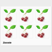 甘い3つのさくらんぼ離れと スクエアシール (シート)