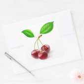 甘い3つのさくらんぼ離れと スクエアシール (封筒)