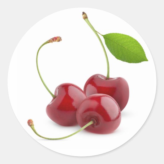 甘い3つのさくらんぼ ラウンドシール (正面)