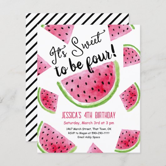甘い4メロンバースデーパーティーへの招待 (正面/裏面)