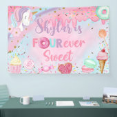 甘い4人の女の子の誕生日のバナー/背景， 横断幕 (トレードショー)