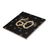 甘い60追加の名前の日付の誕生日の黄色のポルカdo タイル (側面)