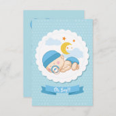 甘い「おお男の子」赤ちゃんシャワー 招待状 (正面/裏面)