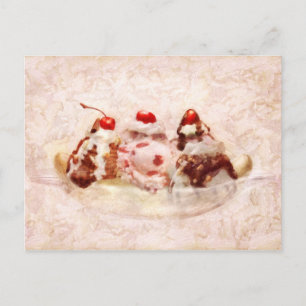 甘い – アイスクリーム – Banana split ポストカード