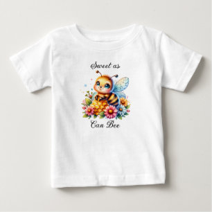 甘い ミツバチと花 ベビーTシャツ