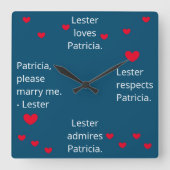 甘い、提案 スクエア壁時計 (正面)