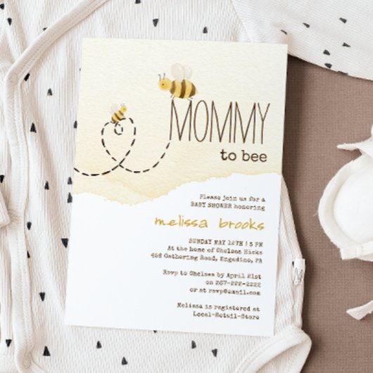甘い(昆虫)マルハナバチママへビーベイビーシャワー 招待状