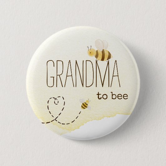 甘い（昆虫）マルハナバチ赤ちゃんシャワーおばあちゃんビーボタン 缶バッジ (正面)