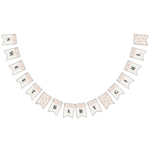 甘い、桃のボホの赤ちゃんシャワーバナー バンティングフラッグ