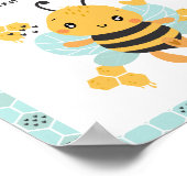 甘いas缶蜂男の赤ちゃん赤ちゃんシャワー好意のサイン ポスター (角)