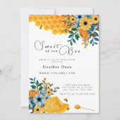 甘いAs Can Beat Honey Beeフローラ赤ちゃんシャワー 招待状 (正面)