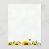 甘いAs Can Beeひまわり赤ちゃんシャワー招待状 (裏面)