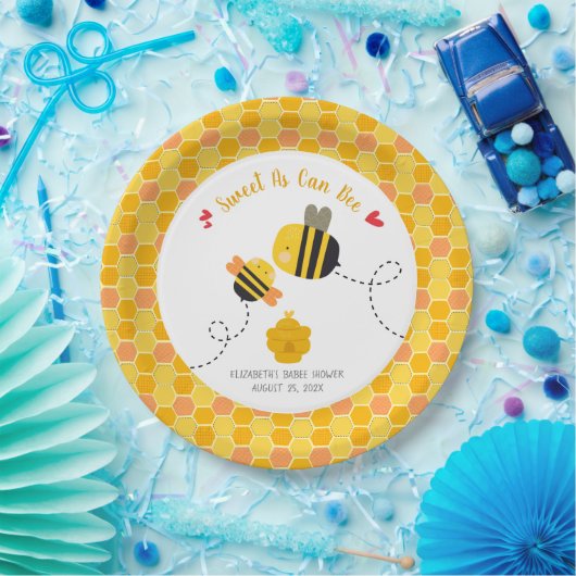 甘いAs Can Beeテーマかわいいかわいい赤ちゃんシャワー ペーパープレート (パーティー)