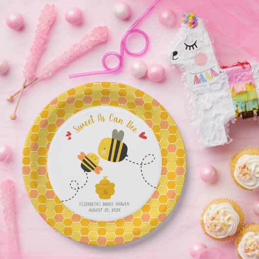 甘いAs Can Beeテーマかわいいかわいい赤ちゃんシャワー ペーパープレート (パーティー)