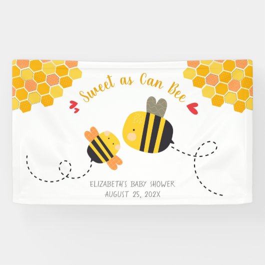甘いAs Can Beeテーマかわいいかわいい赤ちゃんシャワー 横断幕 (横)