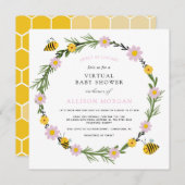 甘いAs Can Beeバーチャルベビーシャワー招待状 招待状 (正面/裏面)