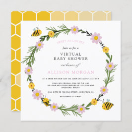 甘いAs Can Beeバーチャルベビーシャワー招待状 招待状