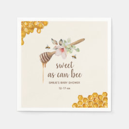 甘いAs Can Beeフローラハニーベビーシャワー スタンダードカクテルナプキン