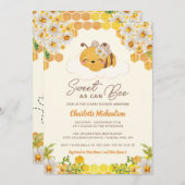 甘いAs Can Bee赤ちゃんシャワーフローラハニカム 招待状 (正面/裏面)