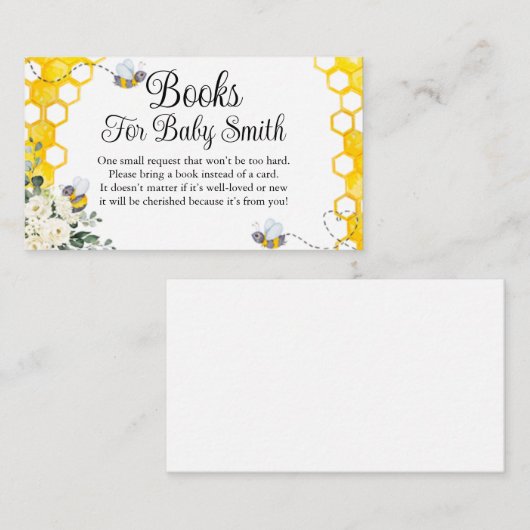 甘いAs Can Bee Books Forベビーチケット エンクロージャーカード (正面/裏面)