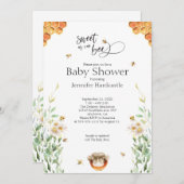 甘いAs Can Bee Water ColorフローラベビーシャワーInv 招待状 (正面/裏面)