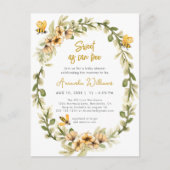 甘いAs Can Bee Water Colorベビーシャワー インビテーションポストカード (正面)