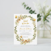 甘いAs Can Bee Water Colorベビーシャワー インビテーションポストカード (スタンド正面)