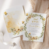 甘いAs Can Bee Water Colorベビーシャワー 招待状