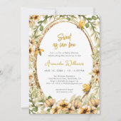 甘いAs Can Bee Water Colorベビーシャワー 招待状 (正面)