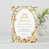 甘いAs Can Bee Water Colorベビーシャワー 招待状 (スタンド正面)