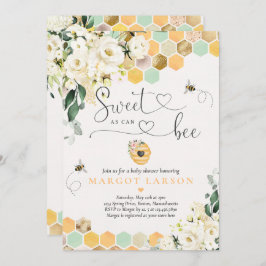 甘いAs Can Greenery白いフローラ赤ちゃんシャワー 招待状