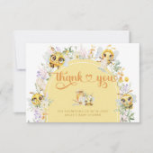 甘いCan Beeフローラベビーシャワーサンキューカード カード (正面)