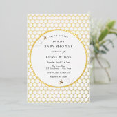 甘いCan Bee赤ちゃんシャワー箔招待状 箔招待状 (立ち正面)