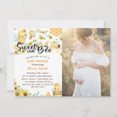 甘いCan Bee赤ちゃんシャワー黄色の写真 招待状 (正面)