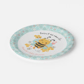 甘いCan Bee Baby Girl Baby Shower ペーパープレート (アングル)