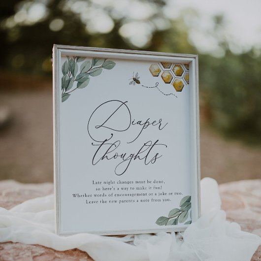 甘いCan Bee Eucalyptusおむつ思考ポスター ポスター