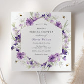 甘いCan Bee Lavender Bridal Shower Invitation 招待状