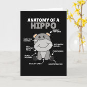 甘いHippo文の解剖学Hippo カード (黄色い花)
