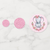 甘いPInk水色エレファントガールベビーシャワー コンフェッティ (正面)