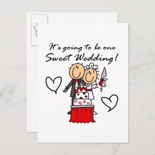 甘いT結婚シャツとギフトx 1 案内ポストカード (正面/裏面)