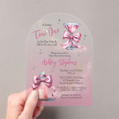 甘いTiniワンピンクコケット女の子ベビーシャワー アクリル招待状 (インサイチュ (ポータブル))