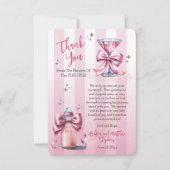 甘いTiniワンピンクコケット女の子ベビーシャワー サンキューカード (正面)